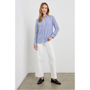 Rails Wren Striped Long Sleeve Button-Down Shirt Women's Size S Blue White